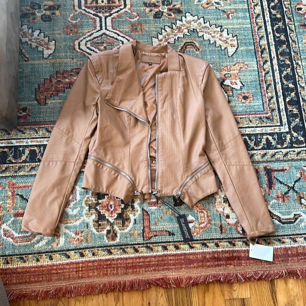 Tan leather jacket